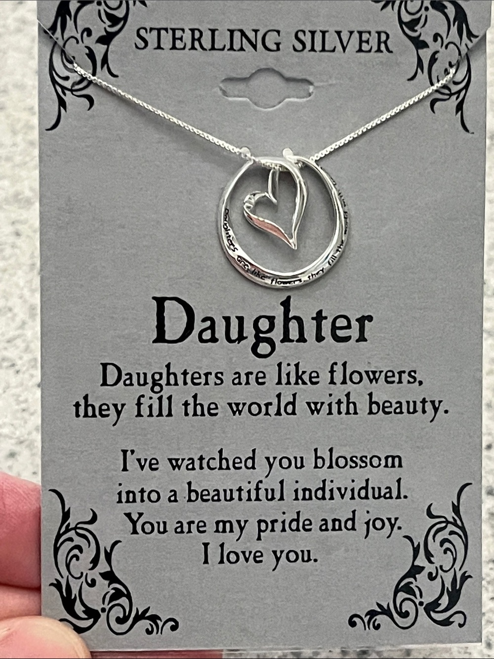 Kohl's Sterling Silver Necklace with Subtle Rose Heart Accent